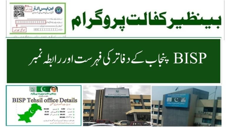 BISP Punjab Offices List and Contact Numbers