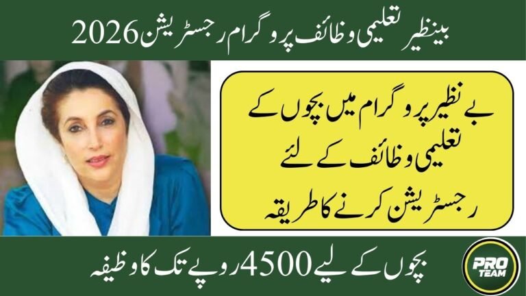 Benazir Taleemi Wazaif Registration